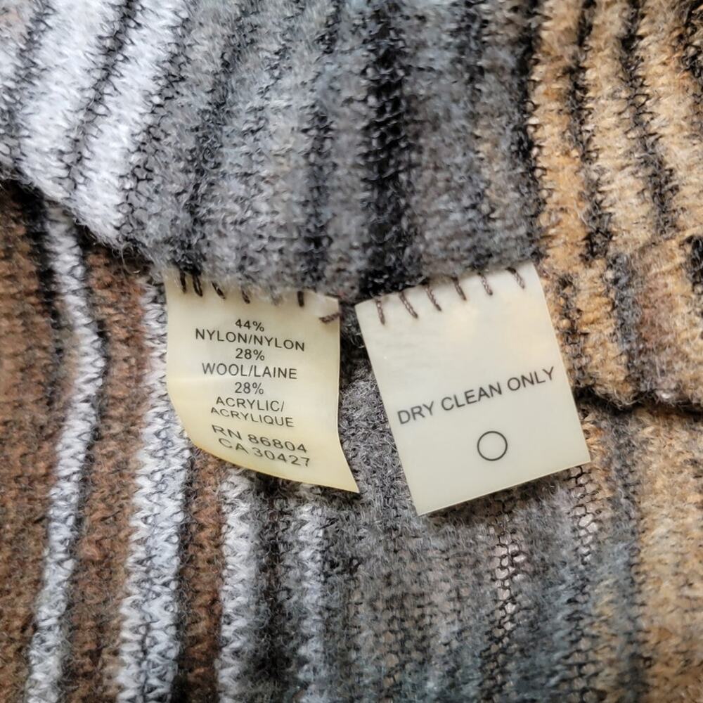 Magaschoni Wool Blend Cardigan Sweater Striped Southwestern Boho Open Front - Picture 6 of 8